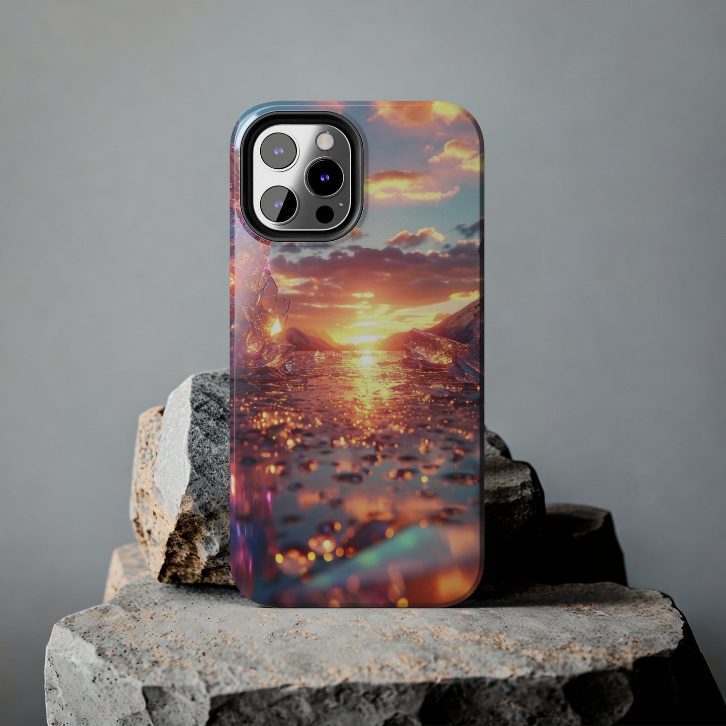 Abstract Sunrise Crystal Design Tough Phone Case