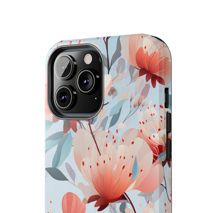 Red Flowers Digital print Design Tough Phone Case compatible with a large variety of iPhone models, Gift, Phone Case