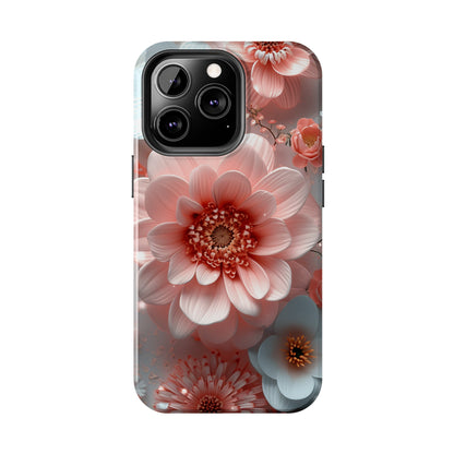 Beautiful 3D Pink & White Floral Design Tough Phone Case.