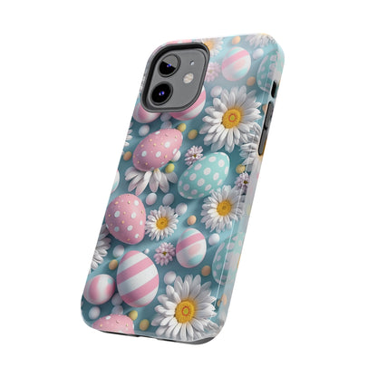 Easter Eggs and Daisies Digital print Design Tough Phone Case compatible with a large variety of iPhone models, Gift, Phone Case