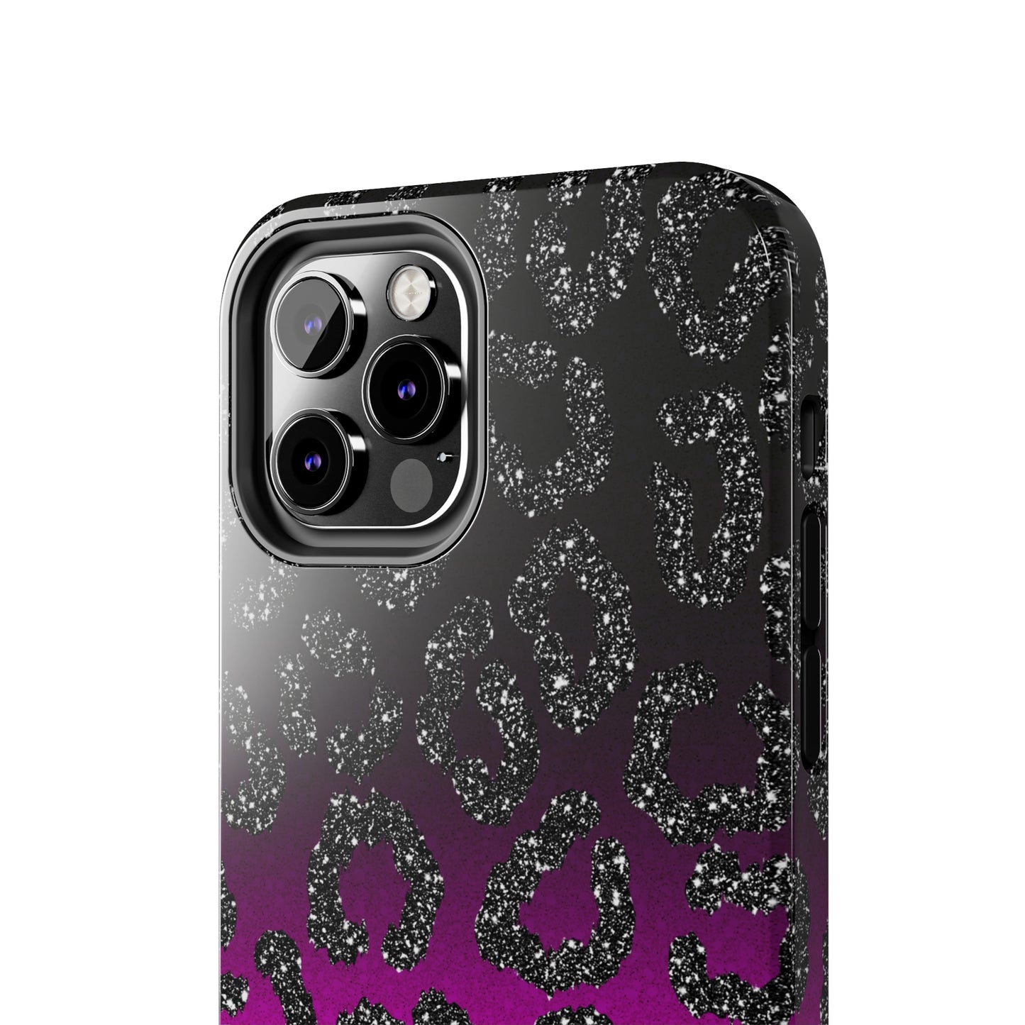 Pink and Black Ombre Leopard Design Phone Case- Lightweight, Impact Resistant Cover for iPhone 6, 6s, 12, 13, 14, 15