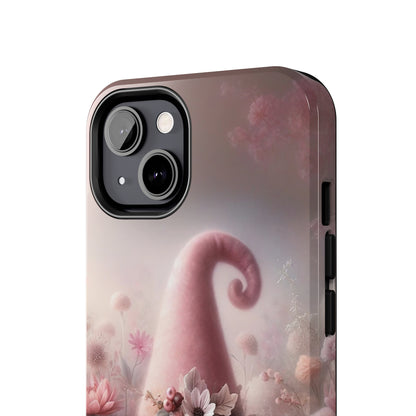 Pink Floral Fantasy Gnome Design Phone Case- Lightweight, Impact Resistant Cover for iPhone 6, 6s, 12, 13, 14, 15