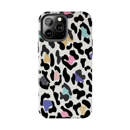 Rainbow Leopard Print design Tough Phone Case compatible with a large variety of iPhone models, Birthday Gift, Phone Case