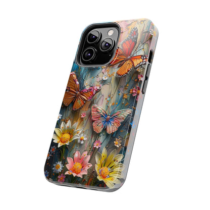 Butterfly Floral Art iPhone Case, Vibrant Nature-Inspired Protective Phone Cover compatible with a large variety of iPhone models, Phone Case, Gift