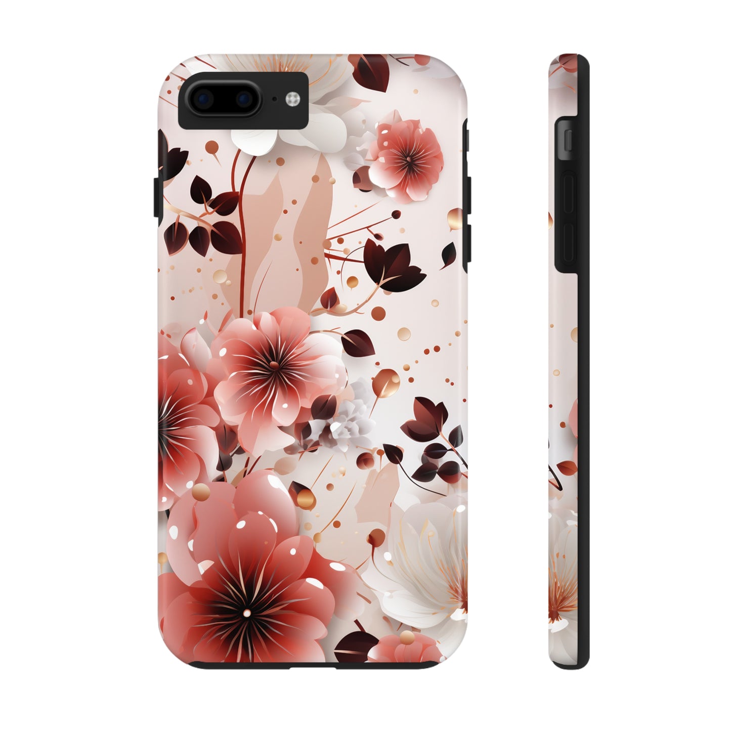 Pretty Pink & White Flowers Pattern Design Tough Phone Case compatible with a large variety of iPhone models, Gift, Phone Case