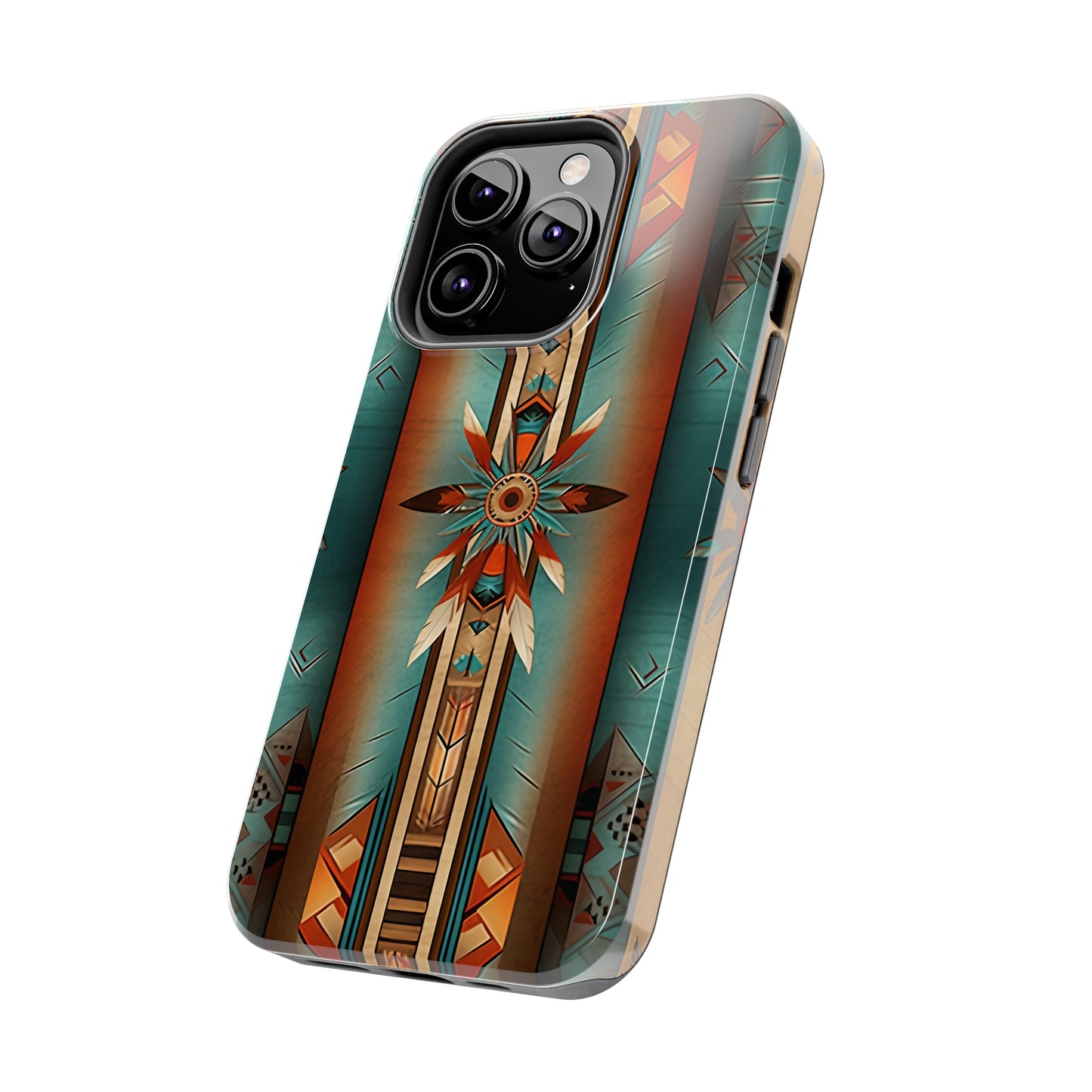 Beautiful Blue Native American Pattern Design Tough Phone Case compatible with a large variety of iPhone models, Gift, Phone Case