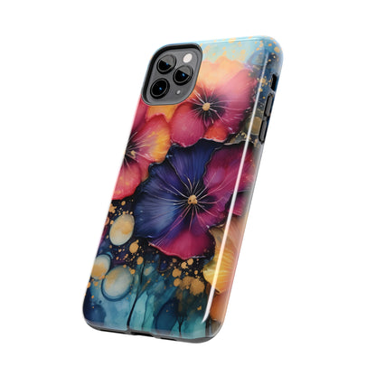 Vibrant 3D Watercolor Flowers print Design Tough Phone Case compatible with a large variety of iPhone models, Gift, Phone Case