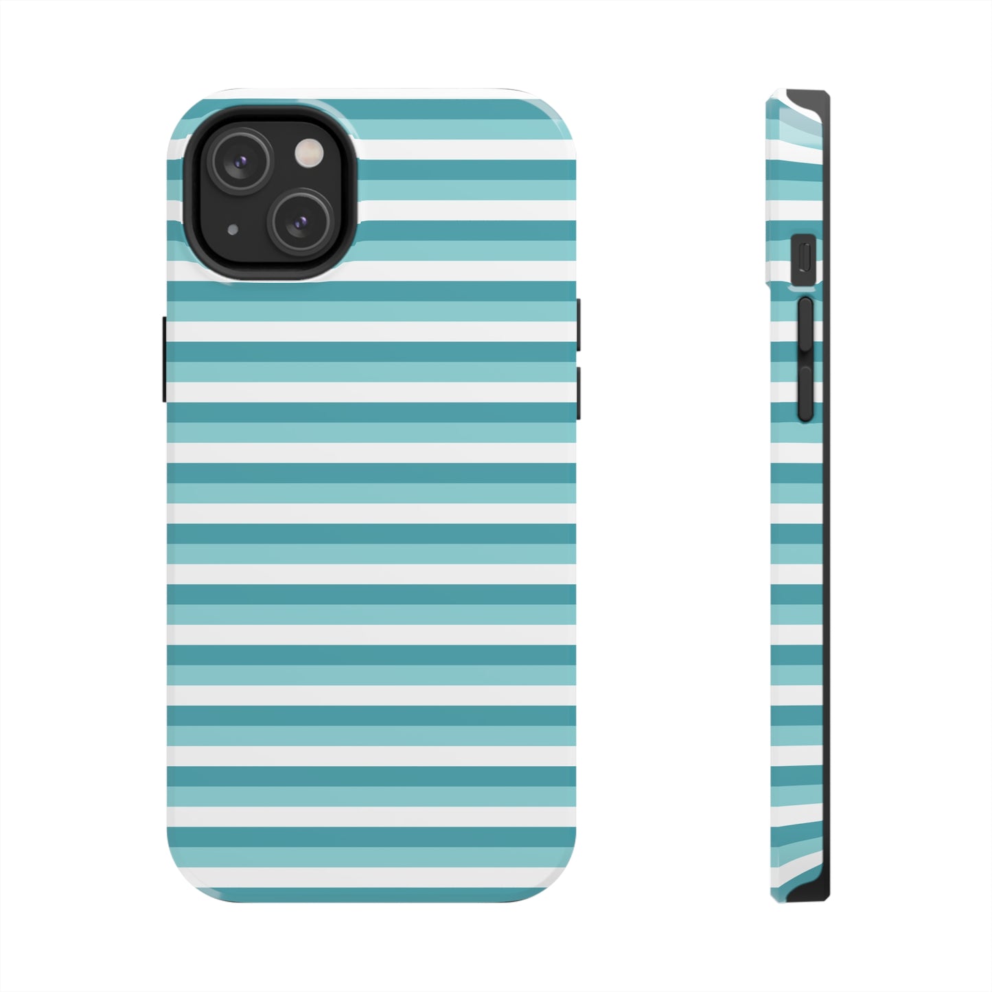 Blue and White Girly Stripe print Design Tough Phone Case compatible with a large variety of iPhone models, Gift, Phone Case