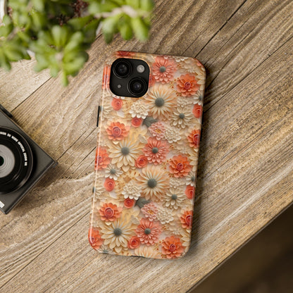 3D Wildflower Floral Pattern print design Phone Case- Lightweight, Impact Resistant Cover for iPhone 6, 6s, 12, 13, 14, 15