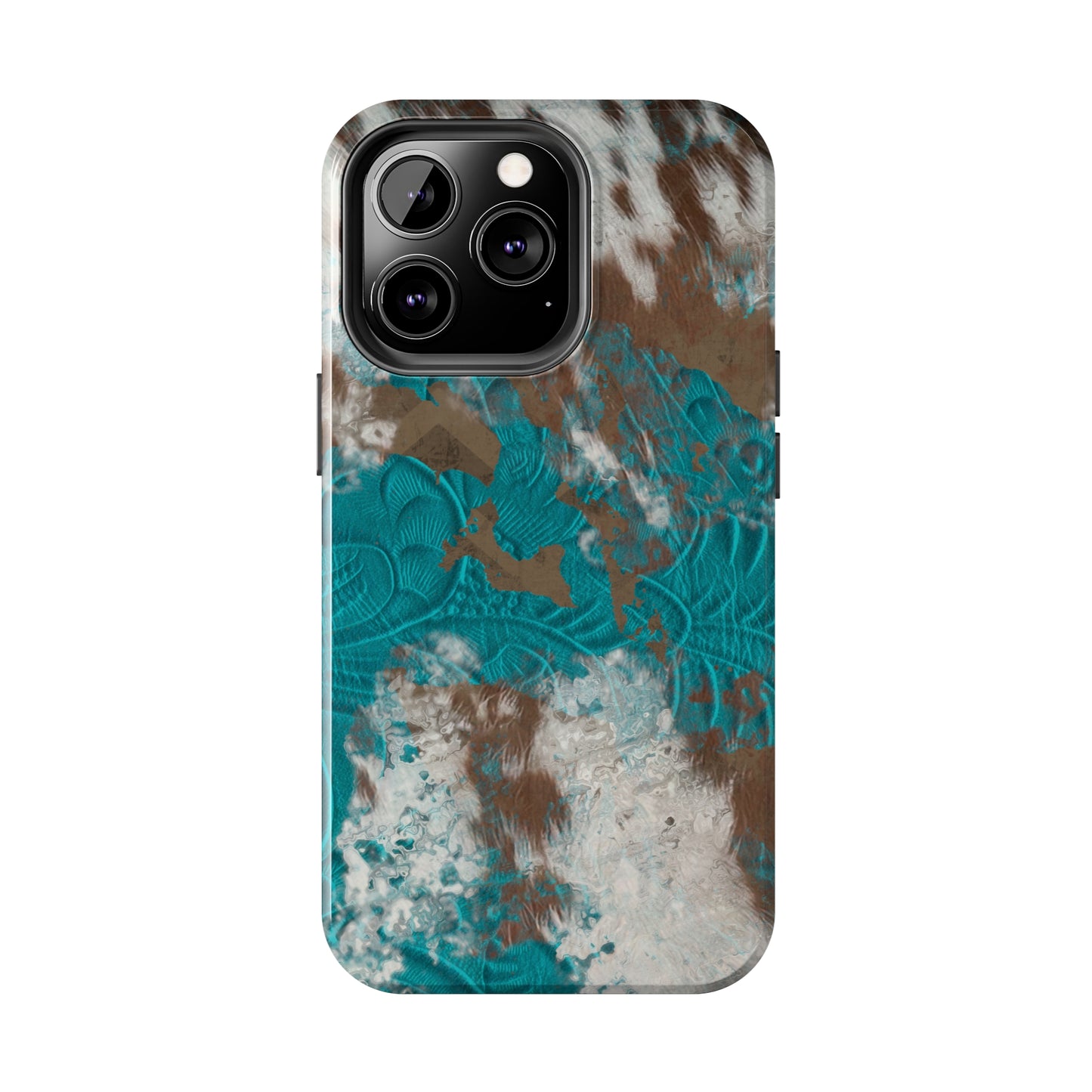 Western Cow Print Design  Phone Case- Lightweight, Impact Resistant Cover for iPhone 6, 6s, 12, 13, 14, 15