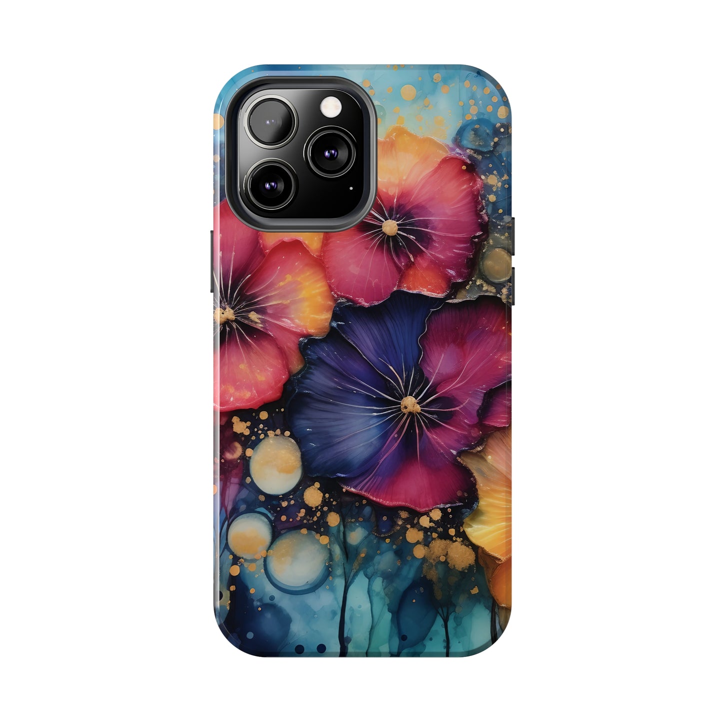 Vibrant 3D Watercolor Flowers print Design Tough Phone Case compatible with a large variety of iPhone models, Gift, Phone Case