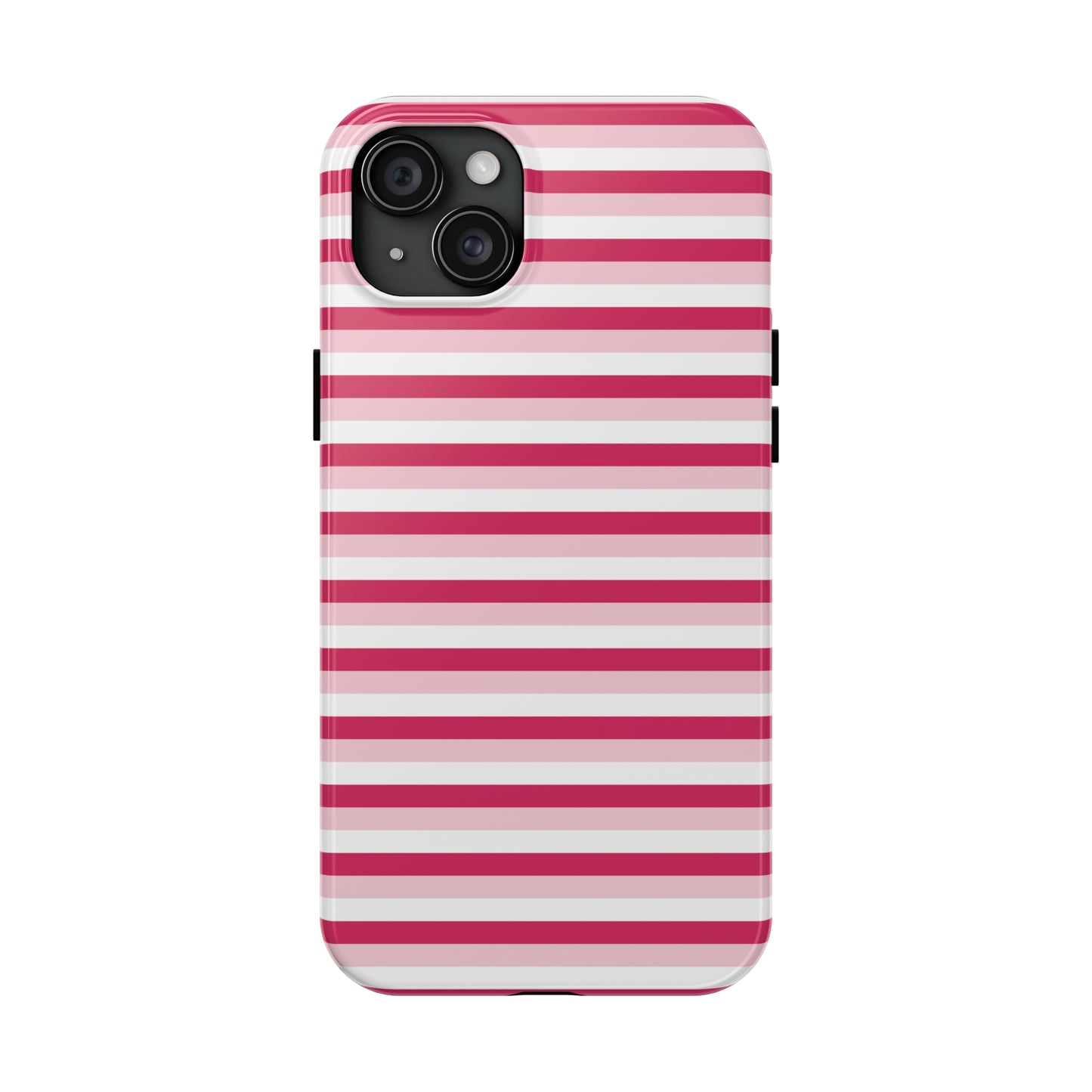 Pink and White Girly Stripe print Design Tough Phone Case compatible with a large variety of iPhone models, Gift, Phone Case