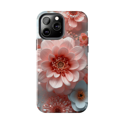 Beautiful 3D Pink & White Floral Design Tough Phone Case.