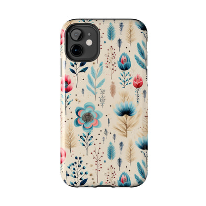 Boho Floral Pattern design Tough Phone Case compatible with a large variety of iphone models