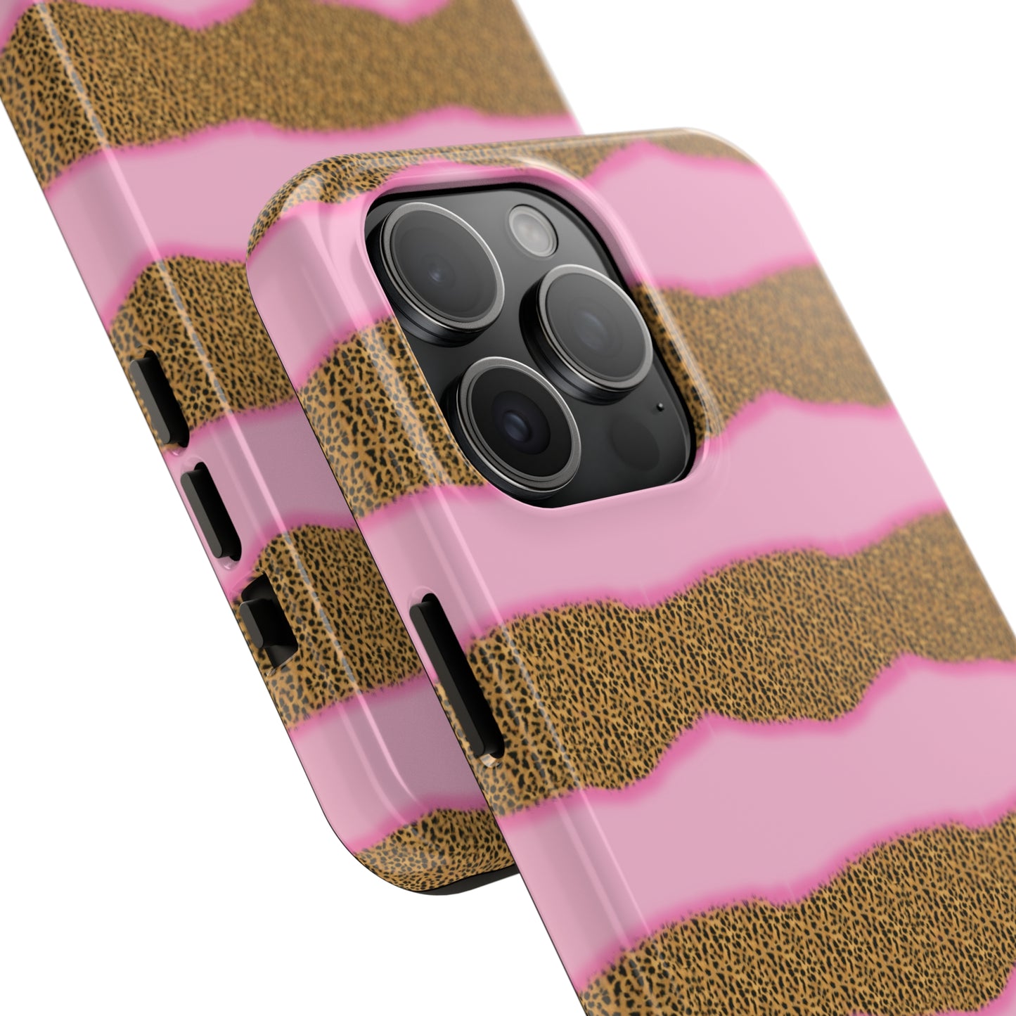 Girly Cheetah Wave Design Phone Case- Lightweight, Impact Resistant Cover for iPhone 6, 6s, 12, 13, 14, 15