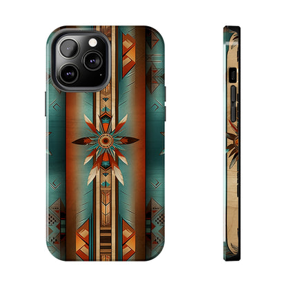 Beautiful Blue Native American Pattern Design Tough Phone Case compatible with a large variety of iPhone models, Gift, Phone Case