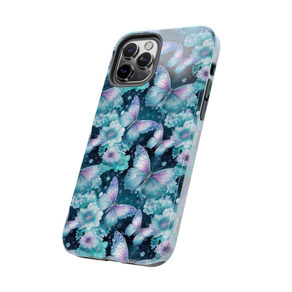 Blue and Purple Butterflies Digital print Design Tough Phone Case compatible with a large variety of iPhone models, Gift, Phone Case