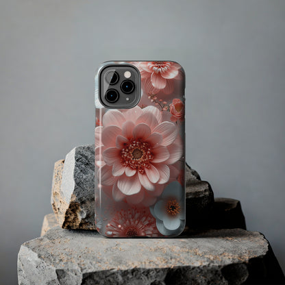 Beautiful 3D Pink & White Floral Design Tough Phone Case.