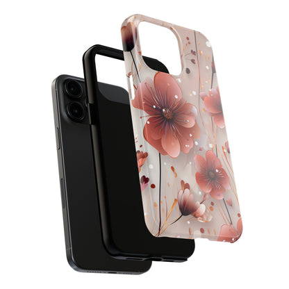 Pretty Mauve Flowers Pattern Design Tough Phone Case compatible with a large variety of iPhone models, Gift, Phone Case