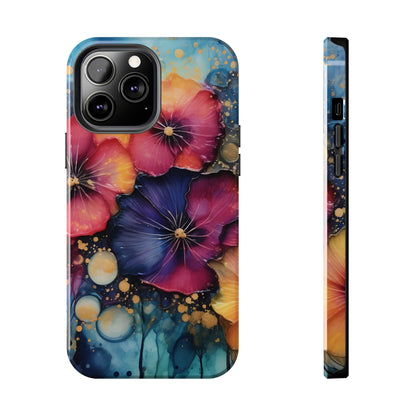 Vibrant 3D Watercolor Flowers print Design Tough Phone Case compatible with a large variety of iPhone models, Gift, Phone Case