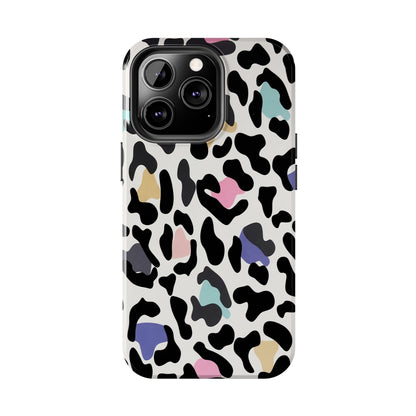 Rainbow Leopard Print design Tough Phone Case compatible with a large variety of iPhone models, Birthday Gift, Phone Case