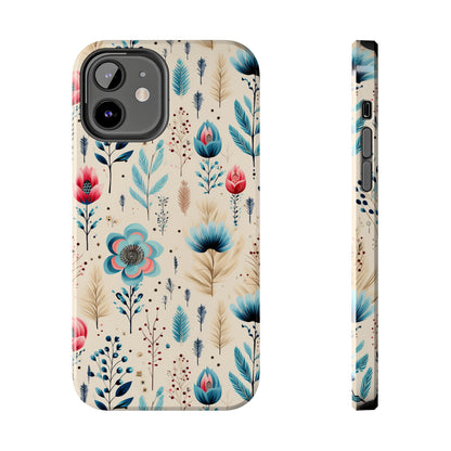 Boho Floral Pattern design Tough Phone Case compatible with a large variety of iphone models