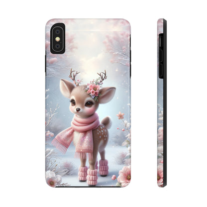 Cute Deer Winter Scene Pattern Design Tough Phone Case compatible with a large variety of iPhone models, Gift, Phone Case