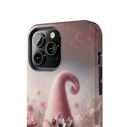 Pink Floral Fantasy Gnome Design Phone Case- Lightweight, Impact Resistant Cover for iPhone 6, 6s, 12, 13, 14, 15