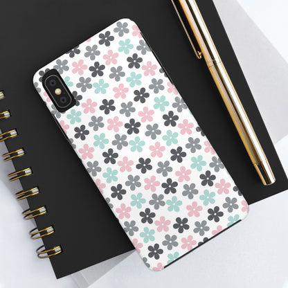 Pastel Groovy Flowers print design Tough Phone Case compatible with a large variety of iphone models