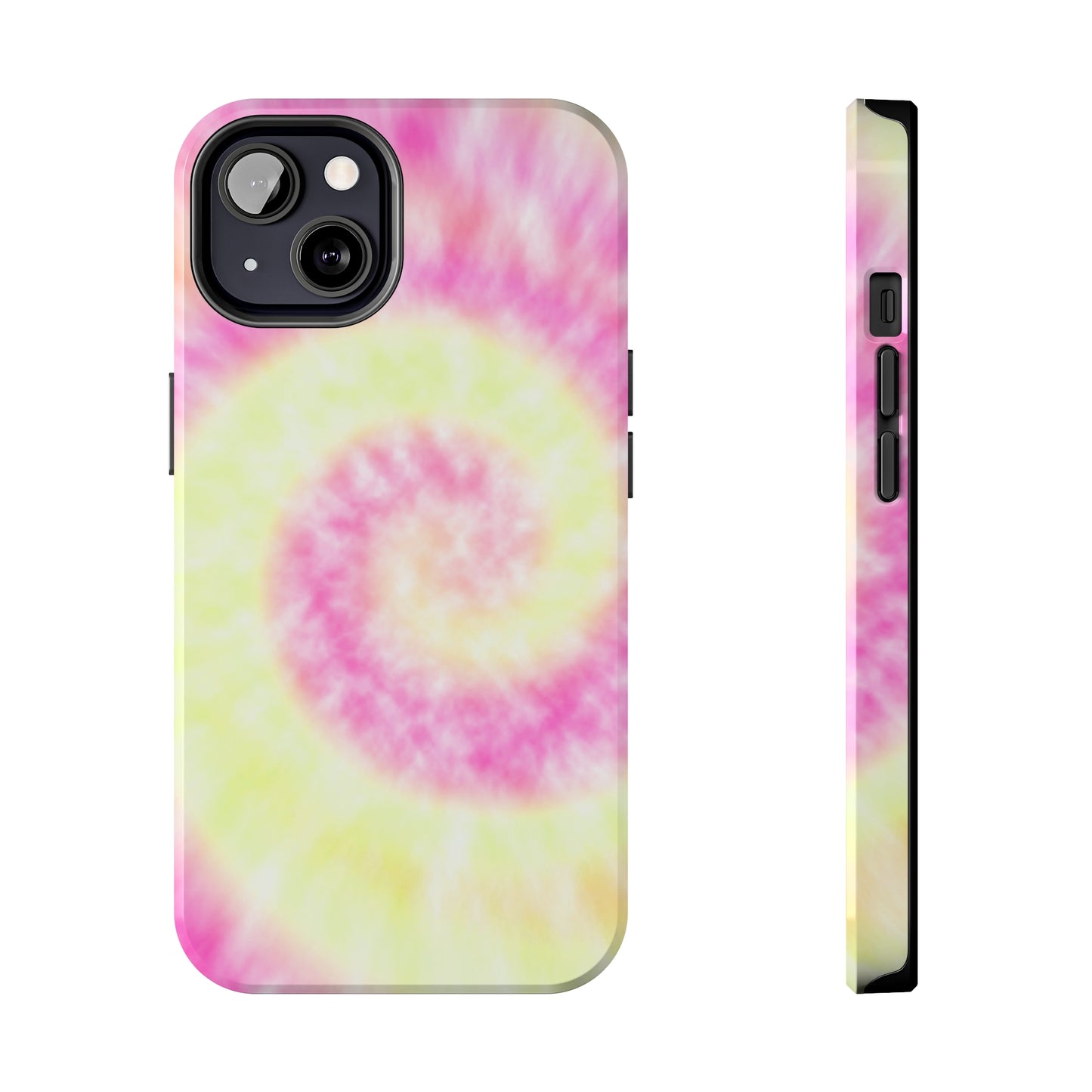 Pink and Yellow Tie Dye Design Phone Case- Lightweight, Impact Resistant Cover for iPhone 6, 6s, 12, 13, 14, 15