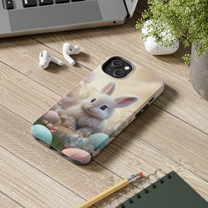 Cute Easter Bunny Pattern Design Tough Phone Case compatible with a large variety of iPhone models, Gift, Phone Case