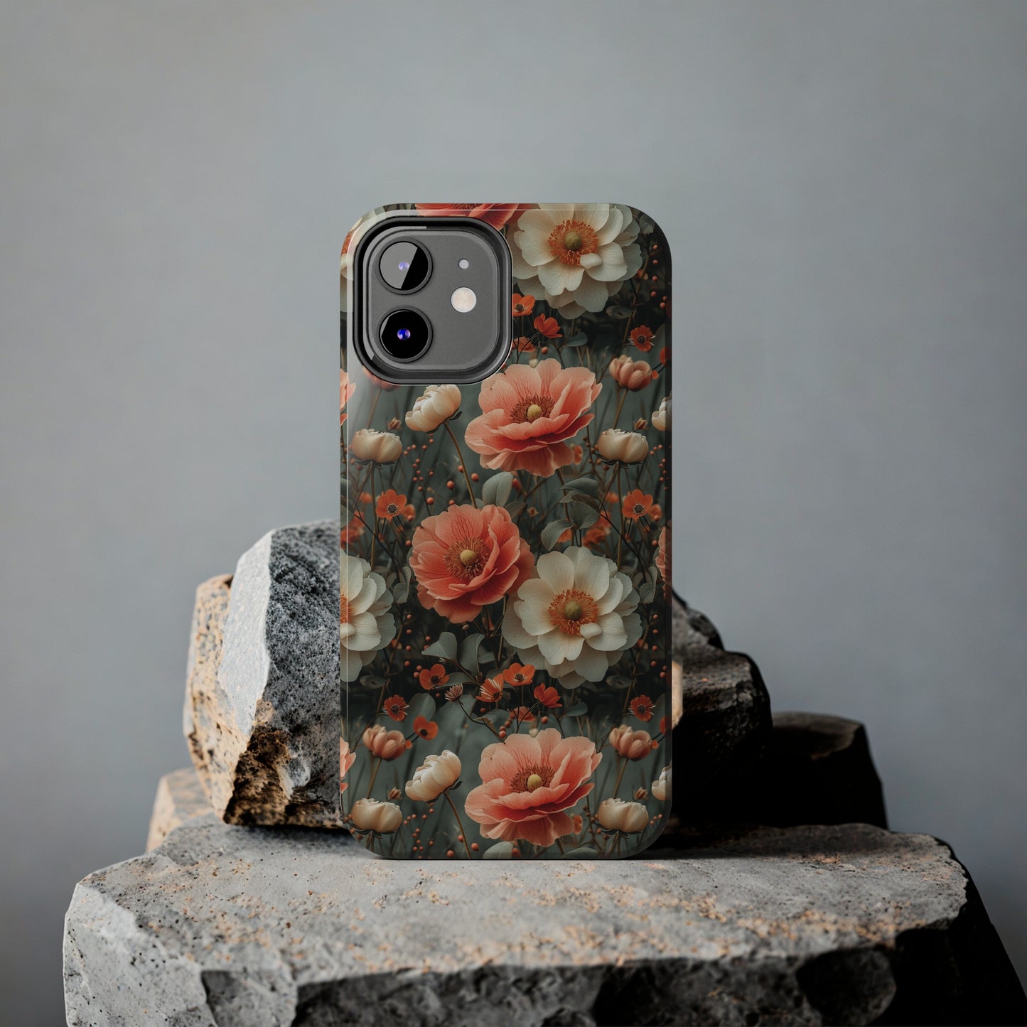 Elegant Peach Flowers Protective Cover, Botanical Garden design Tough Phone Case compatible with a large variety of iphone models