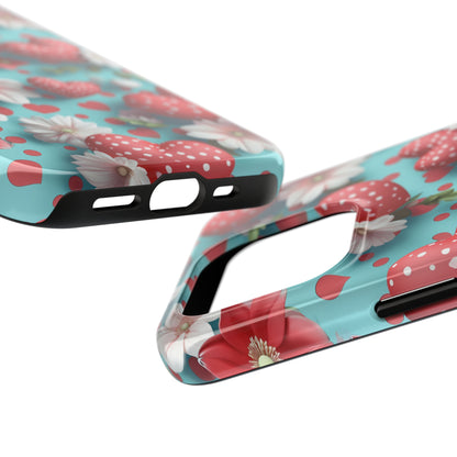 Polka Dot Hearts Digital print Design Tough Phone Case compatible with a large variety of iPhone models, Gift, Phone Case