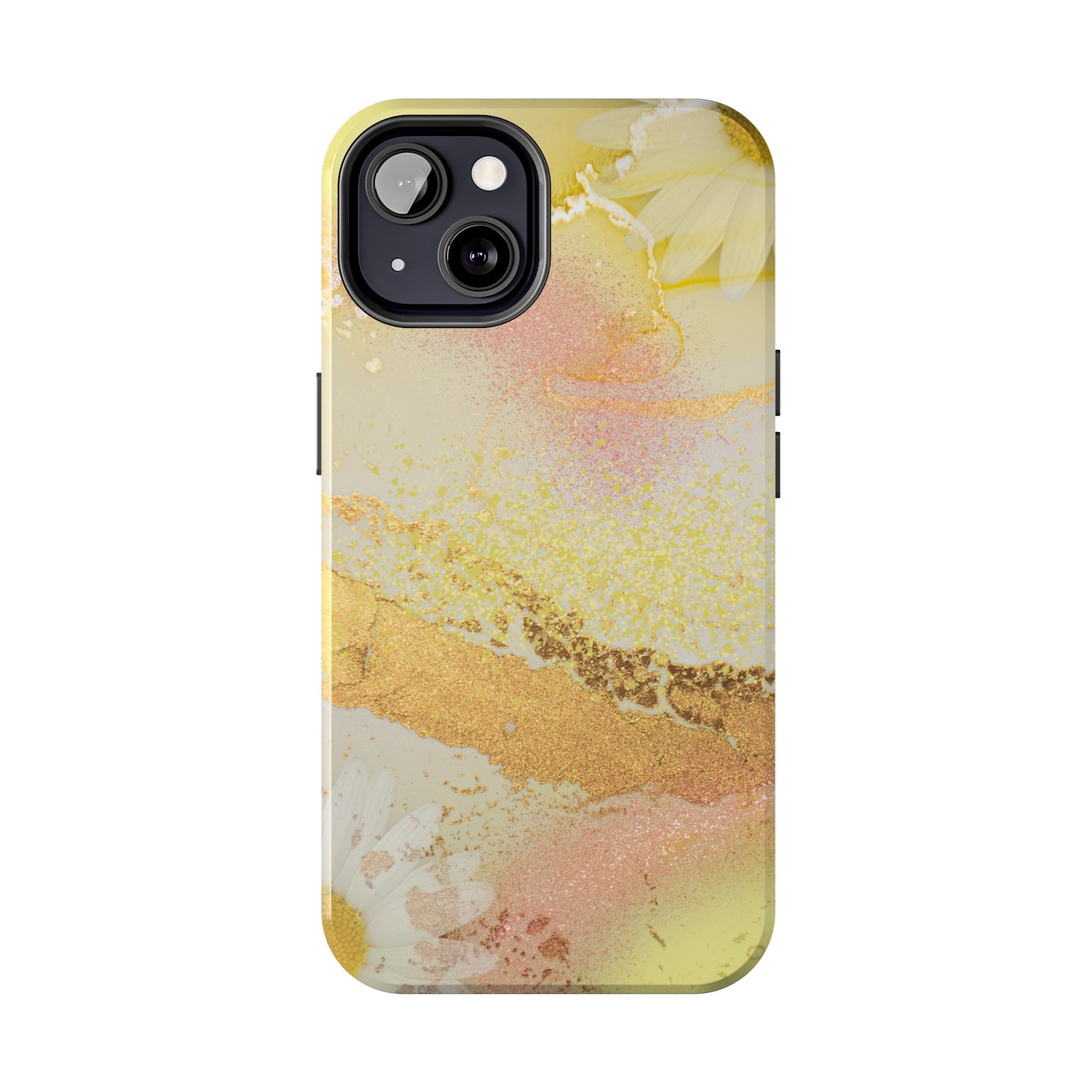 Yellow and Rose Gold Marble design Tough Phone Case compatible with a large variety of iPhone models, Gift, Phone