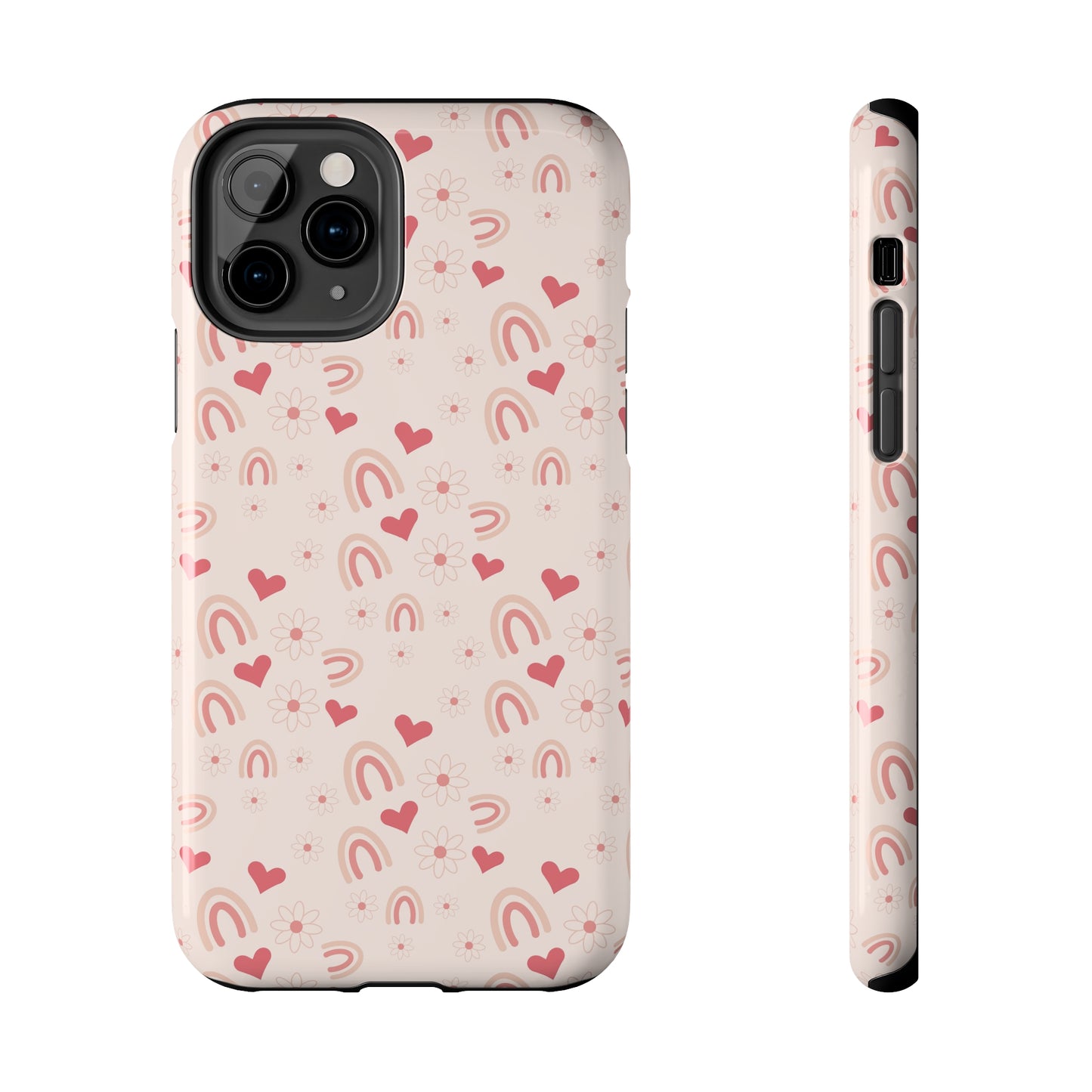 Pink Boho2 Rainbow print Design Tough Phone Case compatible with a large variety of iPhone models, Gift, Phone Case