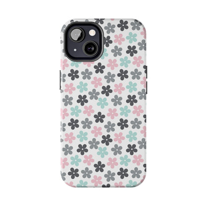 Pastel Groovy Flowers print design Tough Phone Case compatible with a large variety of iphone models