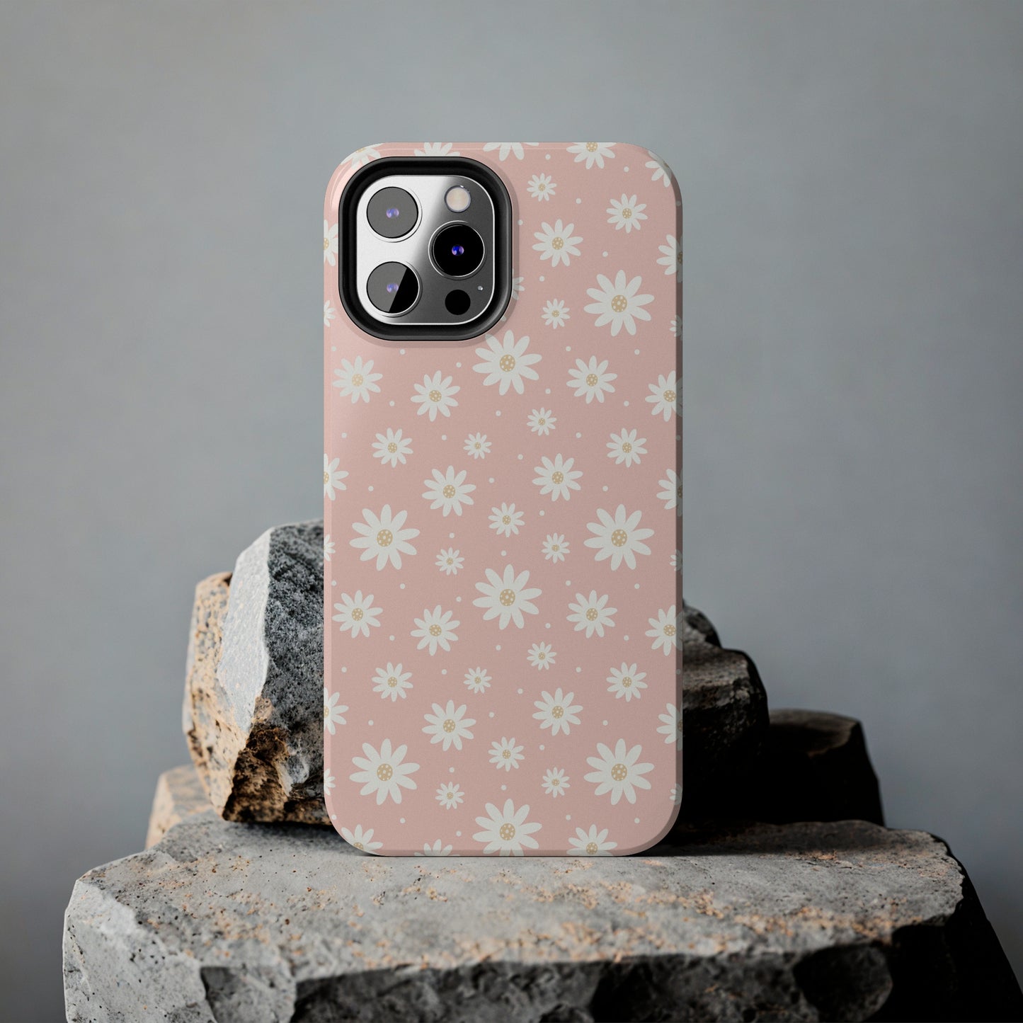 Cute Minimalist Flowers and Polka Dots Digital print Design Tough Phone Case compatible with a large variety of iPhone models, Gift, Phone Case