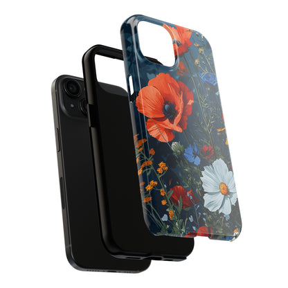 Wildflowers Vibrant Tones Digital print Design Tough Phone Case compatible with a large variety of iPhone models, Gift, Phone Case