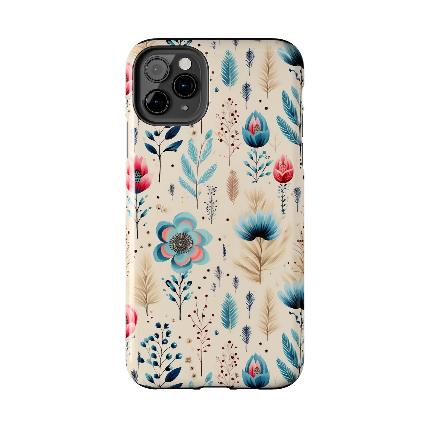 Boho Floral Pattern design Tough Phone Case compatible with a large variety of iphone models