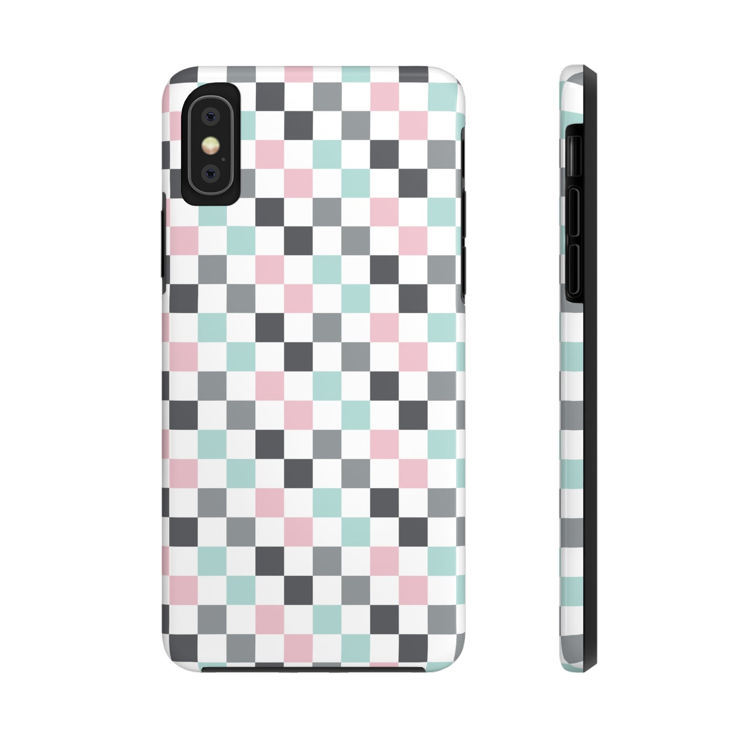 Multicolor Checkerboard print design Tough Phone Case compatible with a large variety of iphone models