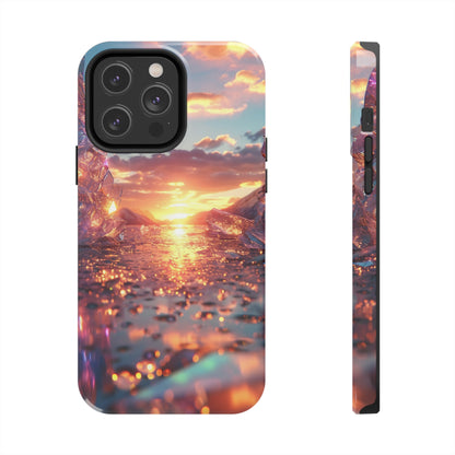 Abstract Sunrise Crystal Design Tough Phone Case