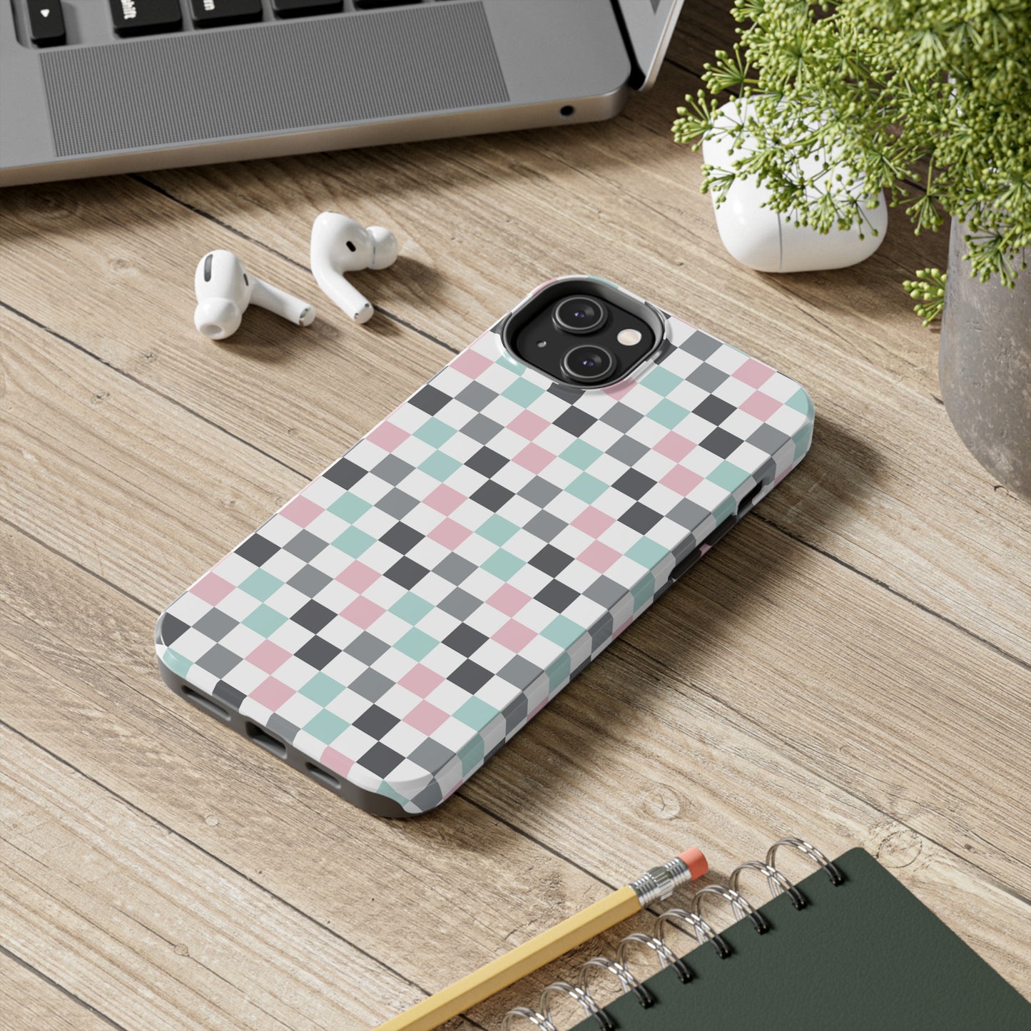 Multicolor Checkerboard print design Tough Phone Case compatible with a large variety of iphone models