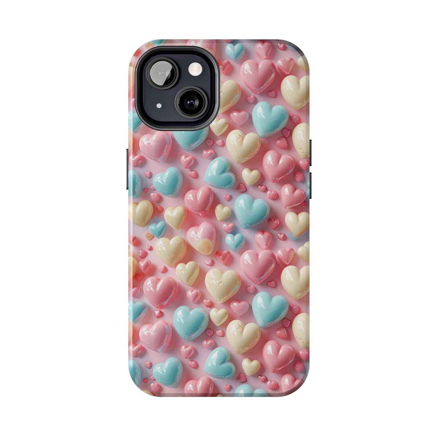 Valentine's Candy Hearts Pattern Design Tough Phone Case compatible with a large variety of iPhone models, Gift, Phone Case