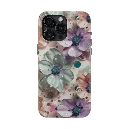 Fun Pastel Flowers Digital print Design Tough Phone Case compatible with a large variety of iPhone models, Gift, Phone Case