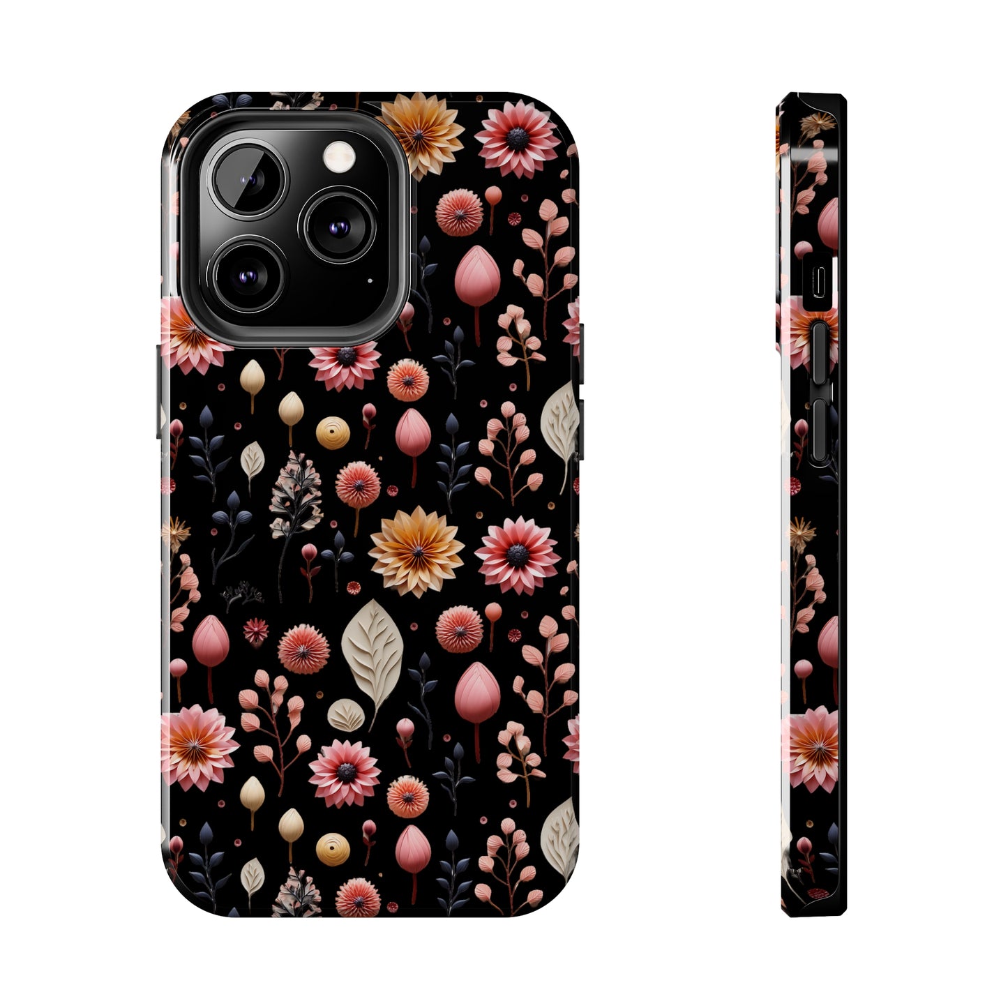 Floating Flowers print design Tough Phone Case compatible with a large variety of iphone models