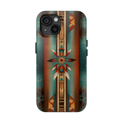 Beautiful Blue Native American Pattern Design Tough Phone Case compatible with a large variety of iPhone models, Gift, Phone Case