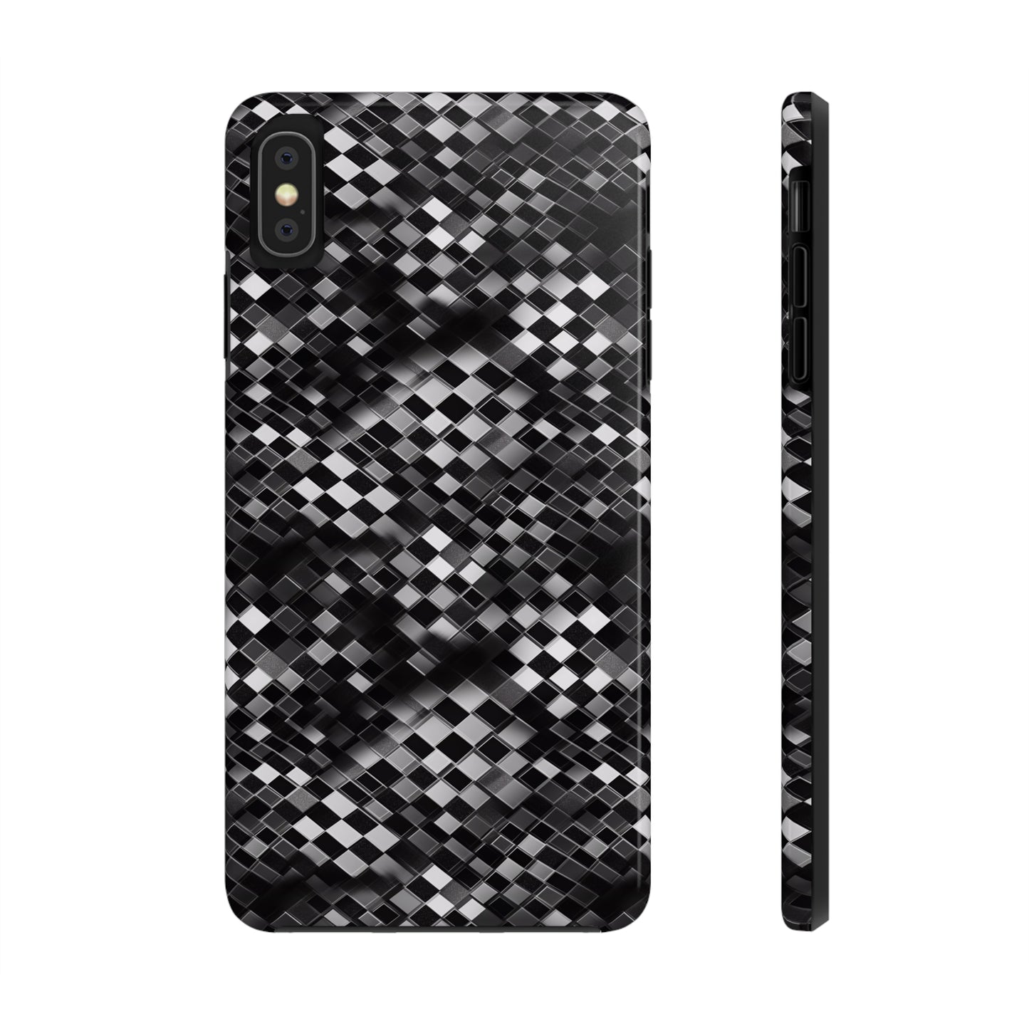 3D Checkerboard Print Pattern Design Tough Phone Case compatible with a large variety of iPhone models, Phone Case, Gift