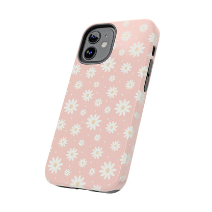 Cute Minimalist Flowers and Polka Dots Digital print Design Tough Phone Case compatible with a large variety of iPhone models, Gift, Phone Case