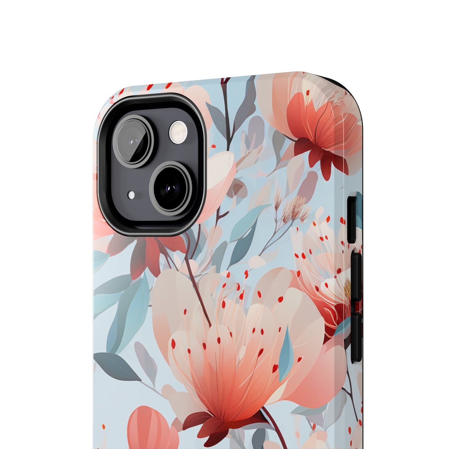 Red Flowers Digital print Design Tough Phone Case compatible with a large variety of iPhone models, Gift, Phone Case