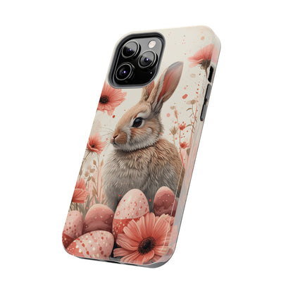 Watercolor Easter Bunny and Spring Flowers Design Phone Case- Lightweight, Impact Resistant Cover for iPhone 6, 6s, 12, 13, 14, 15